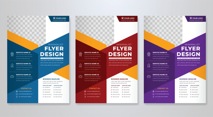 set of flyer template design with modern and minimalist style