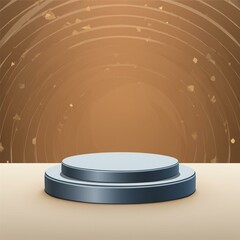 3D Metal surface podium on stage background. geometric shape for product display presentation. Minimal scene for mockup products, stage showcase, promotion display
