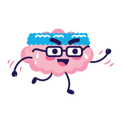 happy fitness brain cartoon