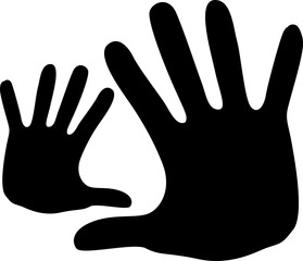 a pair hands silhouette vector