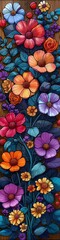 Vibrant illustrated flowers in a variety of colors.