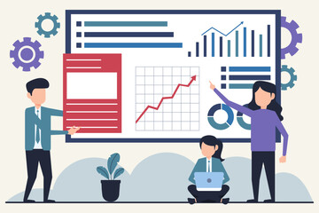 Illustration Data Analysis and Business Strategy Presentation