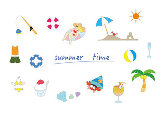 海のイラストセット