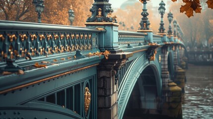 Bring the viewer up close to the architectural wonders of bridges from a side angle Emphasize the artistic elements and meticulous engineering finesse, showcasing the beauty 