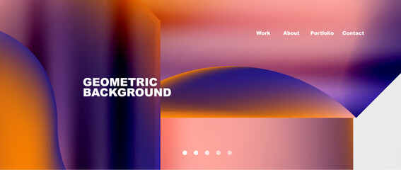 Abstract geometric shapes web design page. Vector Illustration For Wallpaper, Banner, Background, Card, Book Illustration, landing page