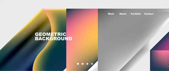 Abstract geometric shapes web design page. Vector Illustration For Wallpaper, Banner, Background, Card, Book Illustration, landing page