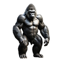Fototapeta premium gorilla Isolated on transparent background PNG Generative AI