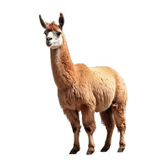 Obraz premium Llama or alpaca Isolated on transparent background PNG Generative AI