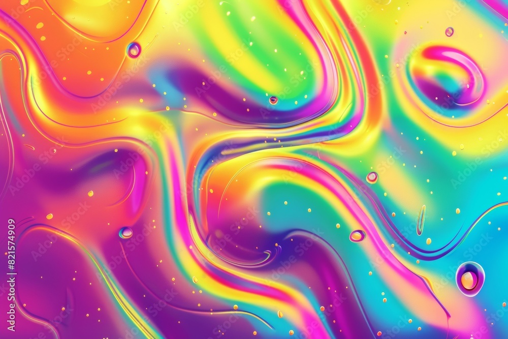 Aufkleber Dynamic Neon Melting Patterns for Modern Digital Interfaces: Energy and Motion in Vivid Colors, Perfect for Fresh Website Backgrounds
