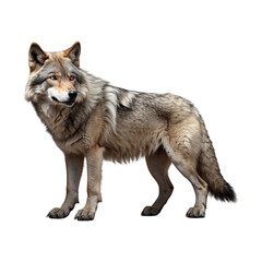 Obraz premium Wild wolf Isolated on transparent background PNG Generative AI