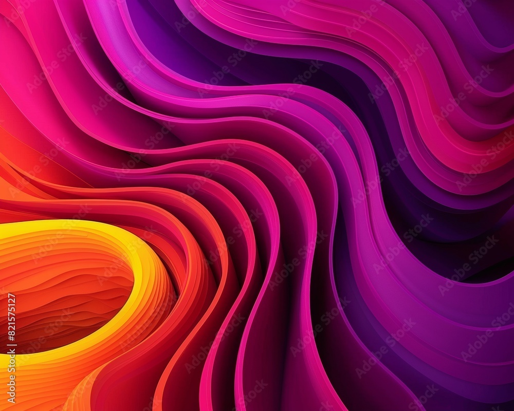 Aufkleber Abstract Digital Art Displaying Melting Patterns with Vivid, Kaleidoscopic Colors in a Dynamic Visual Format, Ideal for Modern Decor