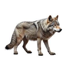 Obraz premium Wild wolf Isolated on transparent background PNG Generative AI