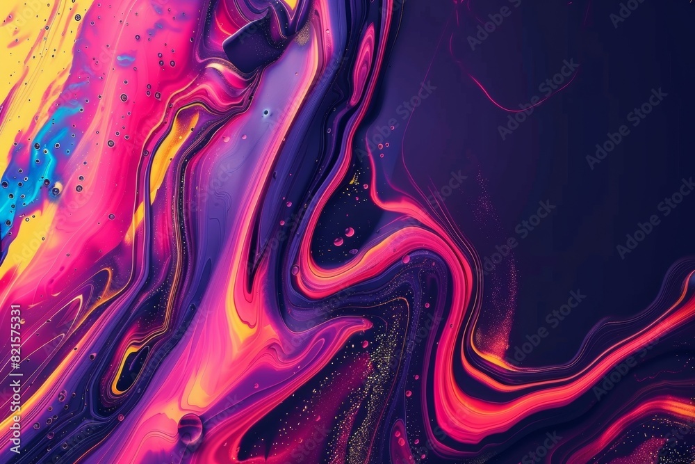 Aufkleber Dynamic Neon Melting Patterns as Background for Modern Digital Platforms, Featuring Vibrant Fluid Colors and Motion Energy, Ideal for Website Interfaces