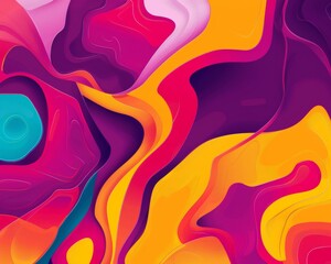 Abstract Digital Art Display Featuring Melting Patterns in Bright Colors for Contemporary Spaces