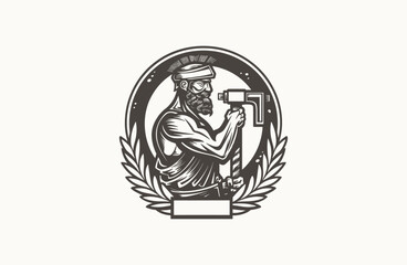 Romans holding blacksmith hammers vector illustration