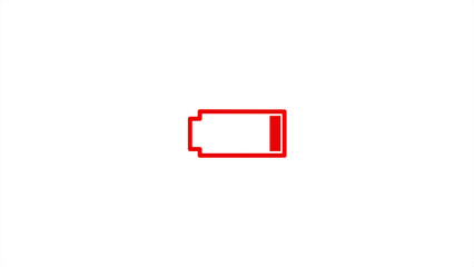 Low battery icon. Battery Icon Illustration. battery Low or empty icon.