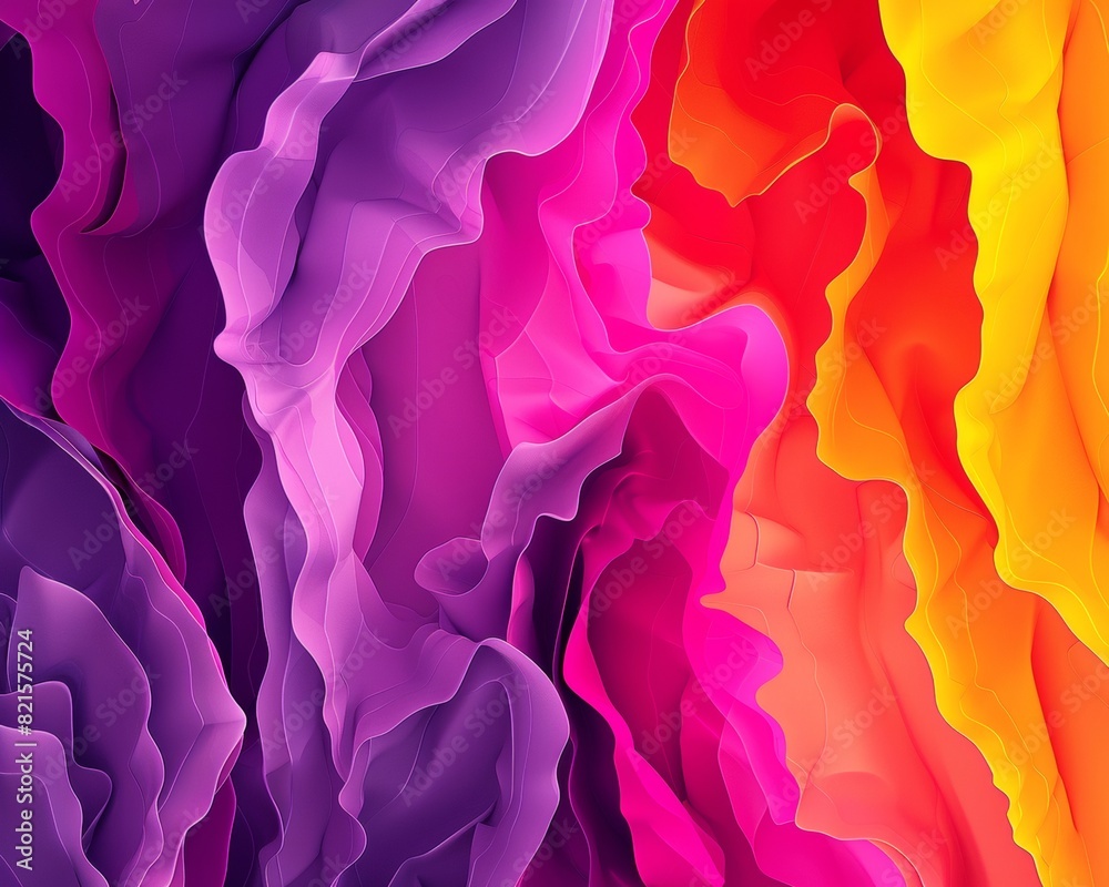 Poster abstract vibrant digital art with fluid shapes and bright melting patterns