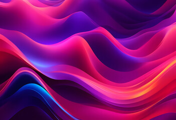 Obraz premium Vibrant abstract waves in shades of red, purple, and blue, creating a dynamic and colorful pattern.