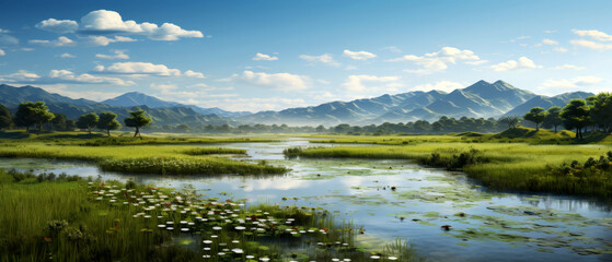 Fototapeta premium Water diversion projects affect riverine habitats,