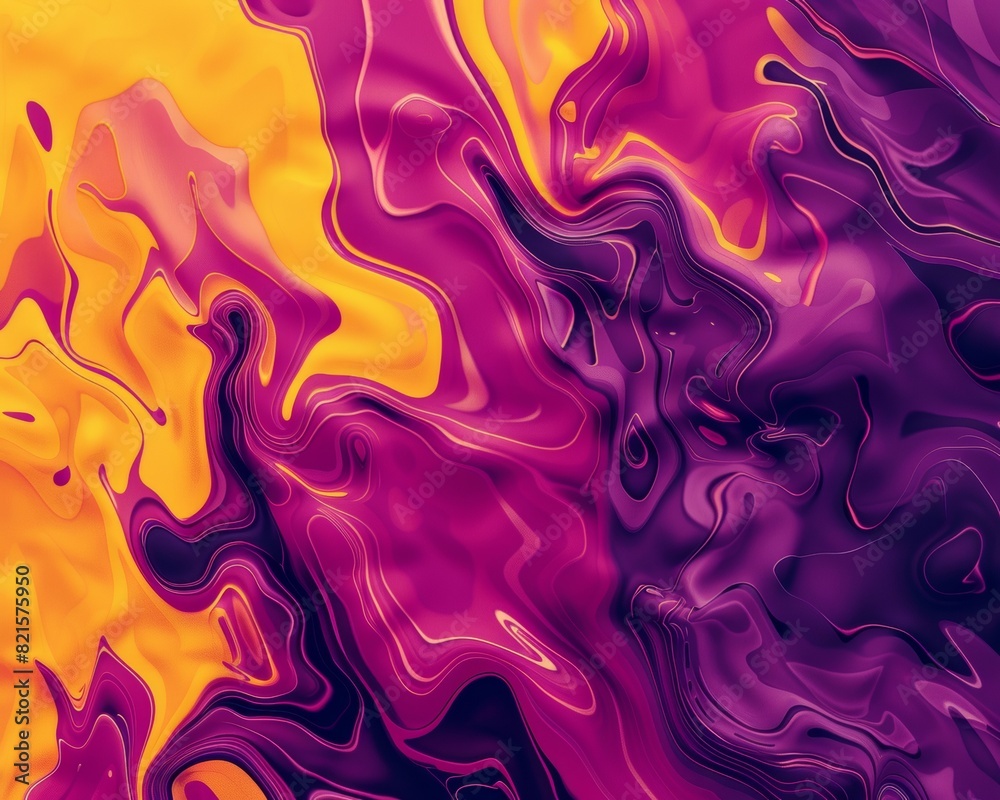 Poster celebrating movement and joy: digital art depicting fluid, melting patterns in a vivid color palette