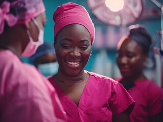 Supportive Medical Team in a Clinic Setting Assisting a Woman: Emphasizing Women’s Health Rights