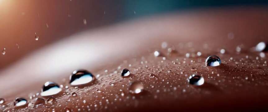 Fitness Macro shot of sweat droplets on skin