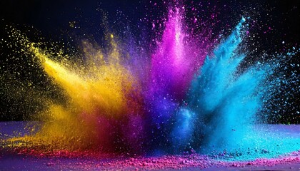 colorful powder splatter in the air