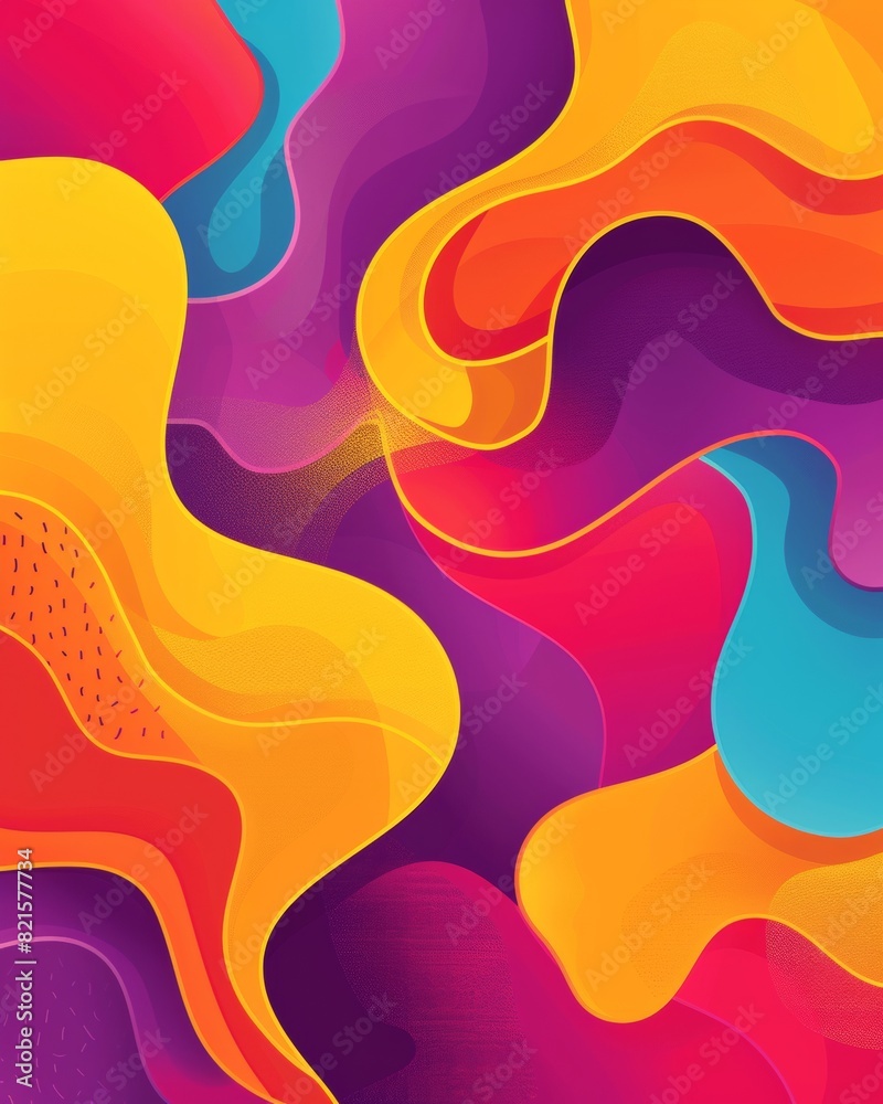 Poster vibrant modern graphic design event: celebrating graphic design day with melted patterns in vivid da