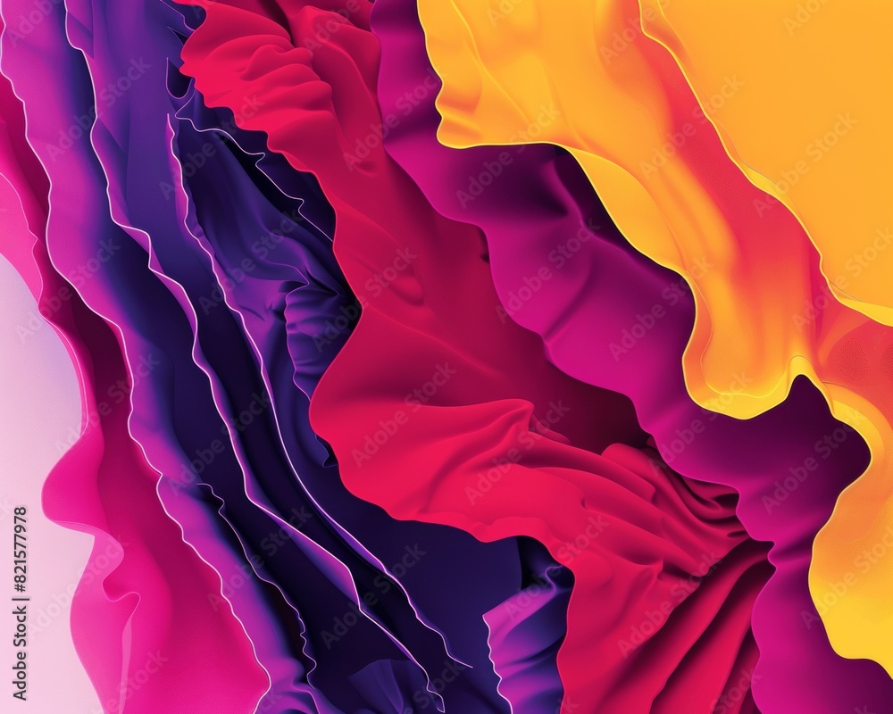 Poster vivid joy: digital art depicting abstract melting patterns in vibrant colors to inspire movement and