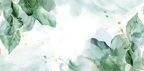 Abstract watercolor background with flowers