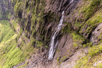Mountain waterfall, Wawushan National Forest Park, Meishan city, Sichuan province, China