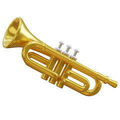 Obraz premium Trumpet music instrument 3d icon
