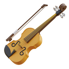 Violin music instrument 3d icon © andinur