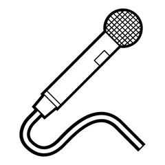 microphone outline vector illustration