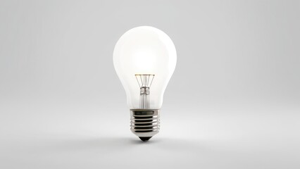Sleek LED bulb against a white, minimalistic background with subtle lighting.