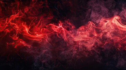 Fototapeta premium Abstract red smoke on black background