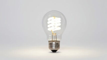 Sleek LED bulb against a white, minimalistic background with subtle lighting.