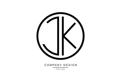 JK, KJ Abstract Letters Logo Monogram Design Font Icon Vector Initials Symbol