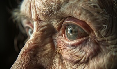 A Close-Up of an Elderly Person's Face