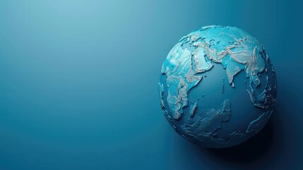Obraz premium Blue globe earth map 3D on blue background business