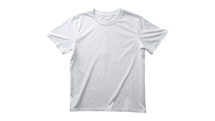 Blank white t-shirt isolated on a white background for showcasing casual wear designs