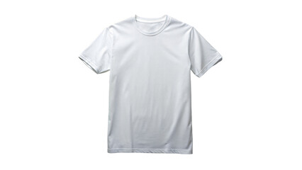 Blank white t-shirt isolated on a white background for showcasing casual wear designs
