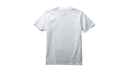 Blank white t-shirt isolated on a white background for showcasing casual wear designs