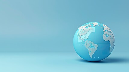 Fototapeta premium Blue globe earth map 3D on blue background business