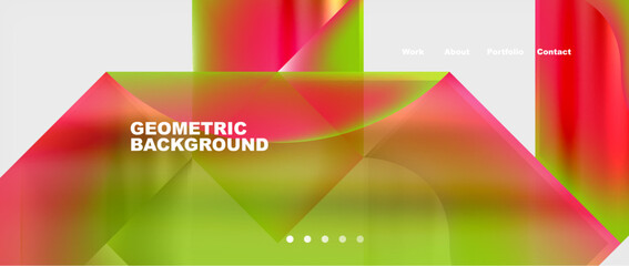 Abstract geometric shapes web design page. Vector Illustration For Wallpaper, Banner, Background, Card, Book Illustration, landing page