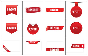 Boycott banner design. Boycott icon. Flat style vector illustration.
