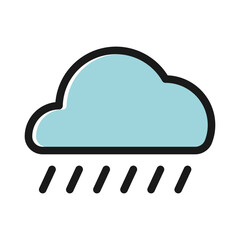 Weather forecast icon, rain and cloud overcast icon vector.