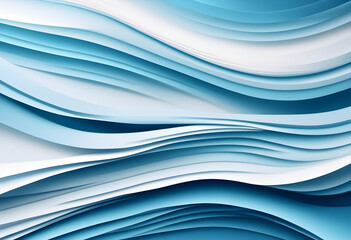 Obraz premium Abstract background with layered blue and white waves creating a flowing pattern.