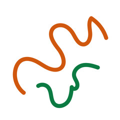 Naklejka premium Green orange squiggly lines decoration 