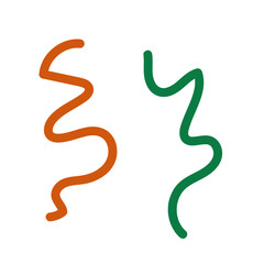 Fototapeta premium Green orange squiggly lines decoration 